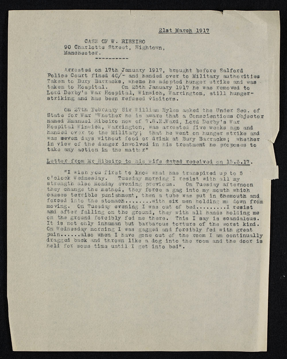 The Ribeiro Petition.